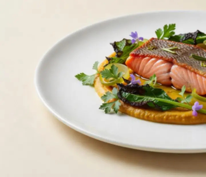 Chef's Special plate featuring modern Australian cuisine artfully arranged on fine porcelain.