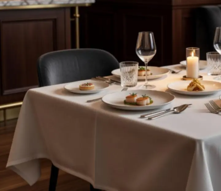 Cinematic gourmet table setting with plated Australian dishes and candlelight