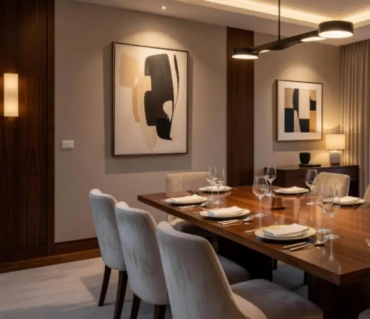 Elegant private dining room set for a VIP gourmet experience